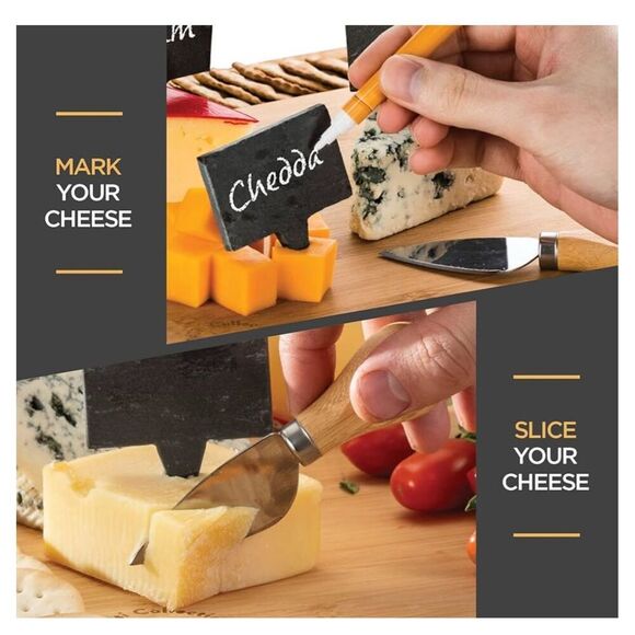 NEW Charcuterie Board Bamboo Cheese Board Gift Set - Picture 6 of 9